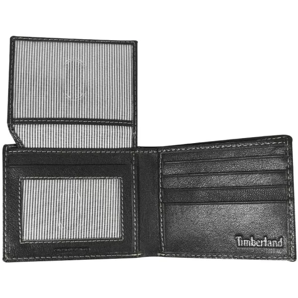 Timberland Men's Leather Wallet with Attached Flip Pocket)