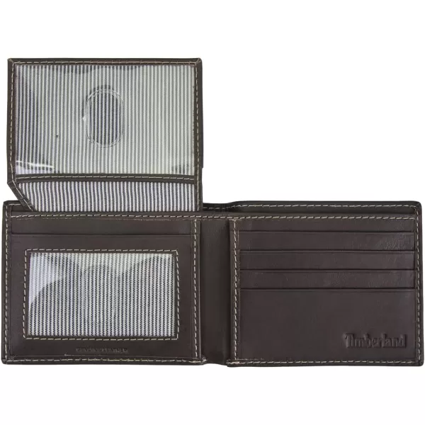 Timberland Men's Leather Wallet with Attached Flip Pocket)