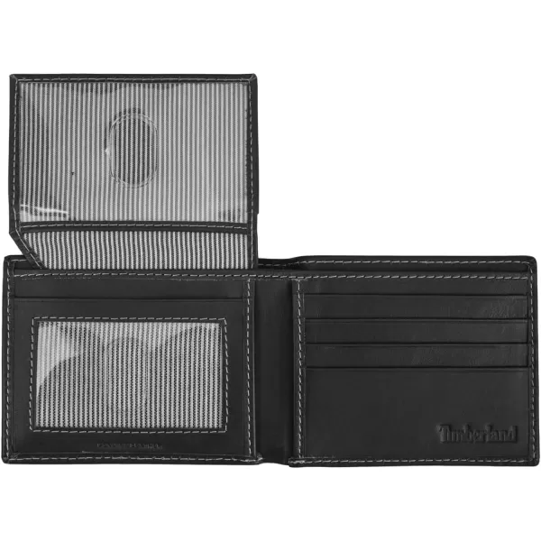 Timberland Men's Leather Wallet with Attached Flip Pocket)