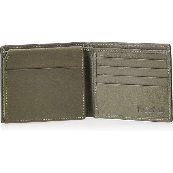 Timberland Men's Leather Wallet with Attached Flip Pocket)