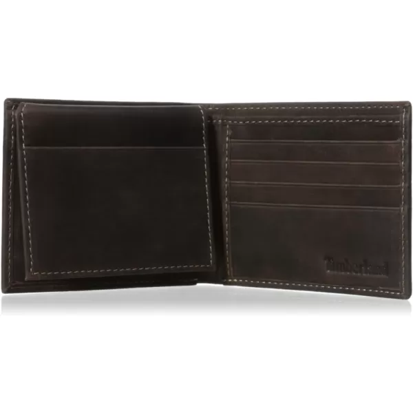 Timberland Men's Leather Wallet with Attached Flip Pocket)