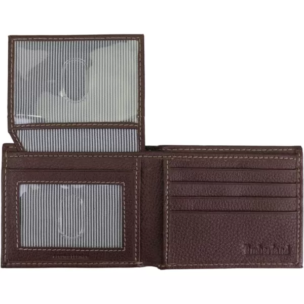 Timberland Men's Leather Wallet with Attached Flip Pocket)