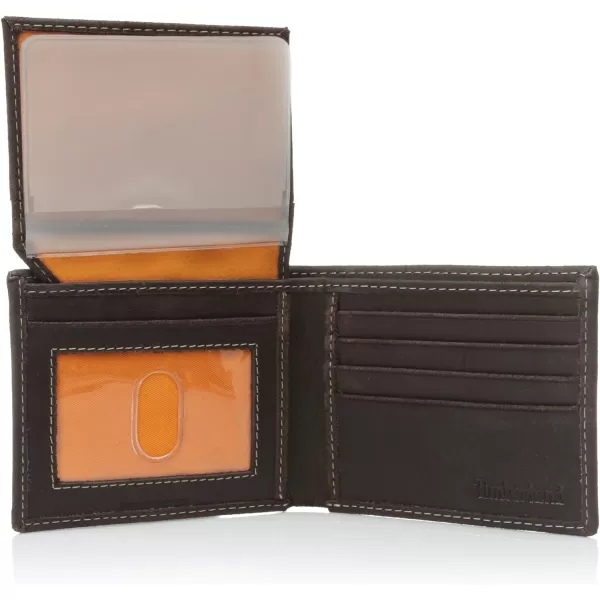 Timberland Men's Leather Wallet with Attached Flip Pocket)