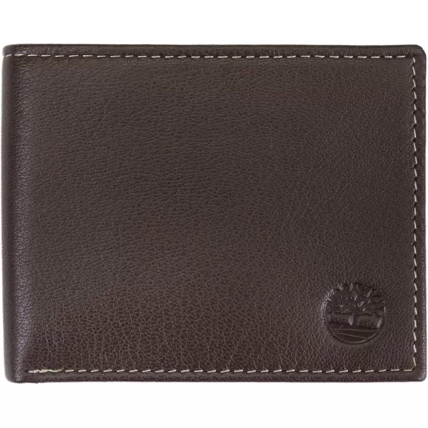 Timberland Men's Leather Wallet with Attached Flip Pocket)