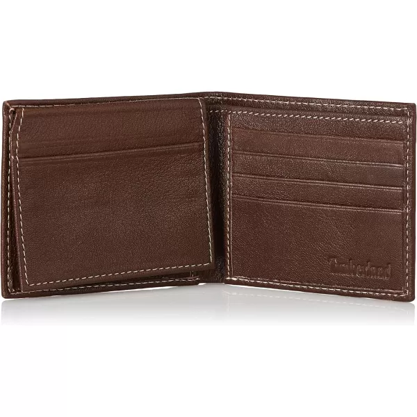 Timberland Men's Leather Wallet with Attached Flip Pocket)