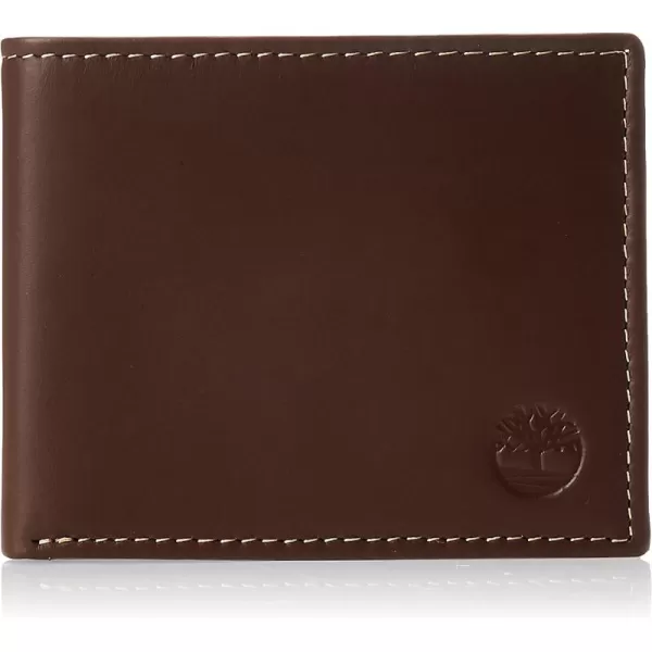 Timberland Men's Leather Wallet with Attached Flip Pocket)