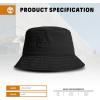 imageTimberland Mens Bucket Hat Cotton Twill Soft Brushed Finish Packable Sun HatBlack