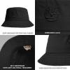 imageTimberland Mens Bucket Hat Cotton Twill Soft Brushed Finish Packable Sun HatBlack