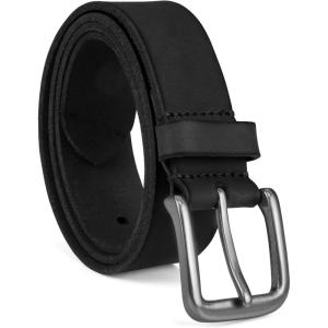 imageTimberland Mens 35mm Classic Buckle Leather Belt for JeansBlack