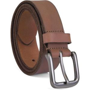 imageTimberland Mens 35mm Classic Buckle Leather Belt for JeansBrown