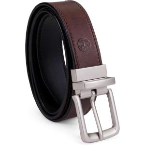 imageTimberland Mens Classic Leather Reversible BeltBrownBlack