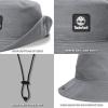 imageTimberland Floppy Bucket Hat for Men Packable Sun Hat with Adjustable Chin Cord Lightweight and Breathable Sun ProtectionAlloy Grey