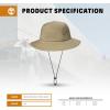 imageTimberland Mesh Panel Mens Bucket Hat Wide Brim Sun Hat with Adjustable Chin Cord Perfect for Outdoor AdventuresBeige