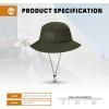 imageTimberland Mesh Panel Mens Bucket Hat Wide Brim Sun Hat with Adjustable Chin Cord Perfect for Outdoor AdventuresGreen