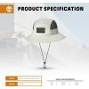 imageTimberland Mesh Panel Mens Bucket Hat Wide Brim Sun Hat with Adjustable Chin Cord Perfect for Outdoor AdventuresWhite