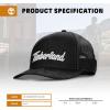 imageTimberland Trucker Hat for Men  Durable Cotton Twill Adjustable Snapback Cap Breathable Mesh BackBlack
