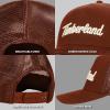 imageTimberland Trucker Hat for Men  Durable Cotton Twill Adjustable Snapback Cap Breathable Mesh BackBurnt Henna Red