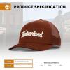 imageTimberland Trucker Hat for Men  Durable Cotton Twill Adjustable Snapback Cap Breathable Mesh BackBurnt Henna Red