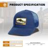 imageTimberland Trucker Hat for Men One Size Durable Cotton Twill Adjustable Mesh Back Curved Brim Breathable and LightweightDark Denim Navy Blue