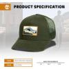 imageTimberland Trucker Hat for Men One Size Durable Cotton Twill Adjustable Mesh Back Curved Brim Breathable and LightweightLeaf Green Dark Green