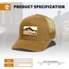 imageTimberland Trucker Hat for Men One Size Durable Cotton Twill Adjustable Mesh Back Curved Brim Breathable and LightweightWheat Brown
