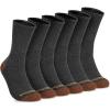 imageTimberland Mens Comfort Crew Socks Arch Support Padded Cushion Moisture Control Assorted 6 Pack Size 712Charcoal
