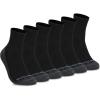 imageTimberland Mens Comfort Quarter Socks Arch Support Padded Cushion Moisture ControlBlack