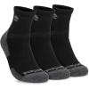 imageTimberland Mens Hiking Wool Winter Cushioned Low Cut Quarter Socks with Arch SupportBlack