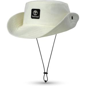 imageTimberland Floppy Bucket Hat for Men Packable Sun Hat with Adjustable Chin Cord Lightweight and Breathable Sun ProtectionAntique White White