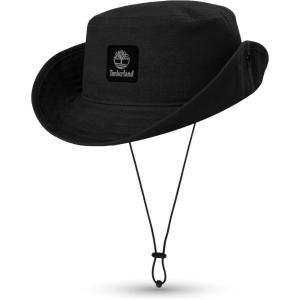 imageTimberland Floppy Bucket Hat for Men Packable Sun Hat with Adjustable Chin Cord Lightweight and Breathable Sun ProtectionBlack