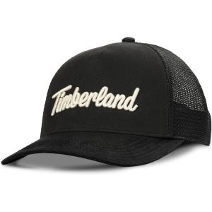 imageTimberland Kids Trucker Hat for Boys Ages 714 One Size Durable Cotton Twill Adjustable Snapback Breathable Mesh BackBlack