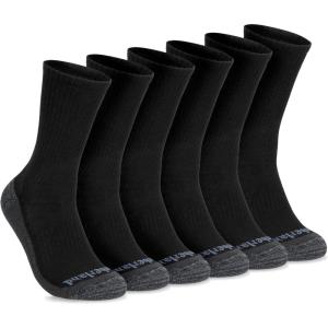 imageTimberland Mens Comfort Crew Socks Arch Support Padded Cushion Moisture Control Assorted 6 Pack Size 712Black