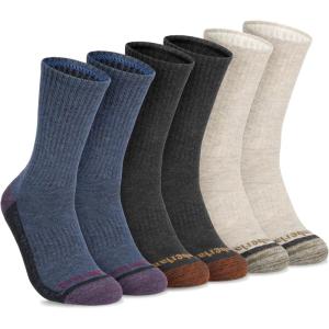 imageTimberland Mens Comfort Crew Socks Arch Support Padded Cushion Moisture Control Assorted 6 Pack Size 712Oat Multi