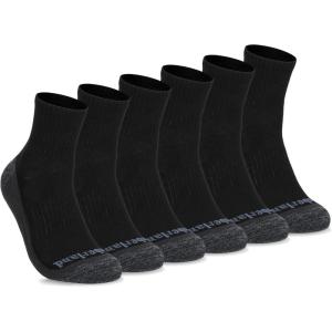 imageTimberland Mens Comfort Quarter Socks Arch Support Padded Cushion Moisture ControlBlack