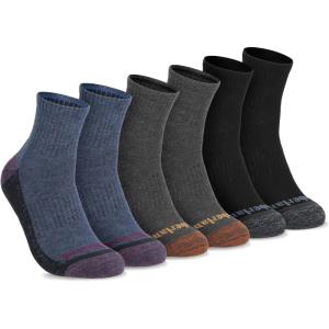 imageTimberland Mens Comfort Quarter Socks Arch Support Padded Cushion Moisture ControlBlack Multi