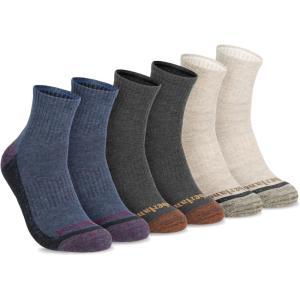 imageTimberland Mens Comfort Quarter Socks Arch Support Padded Cushion Moisture ControlOat Multi