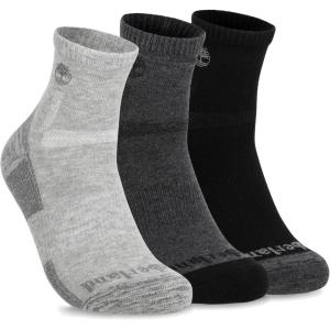 imageTimberland Mens Hiking Wool Winter Cushioned Low Cut Quarter Socks with Arch SupportBlack Multi