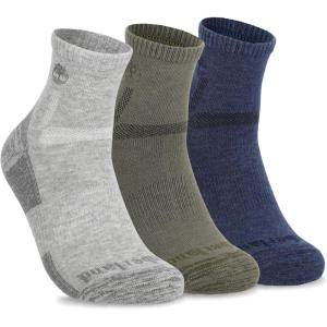 imageTimberland Mens Hiking Wool Winter Cushioned Low Cut Quarter Socks with Arch SupportDenim Multi