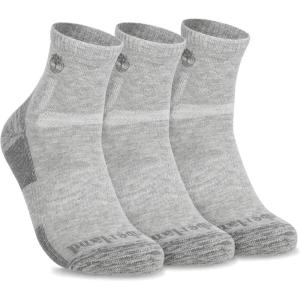 imageTimberland Mens Hiking Wool Winter Cushioned Low Cut Quarter Socks with Arch SupportLight Grey