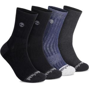 imageTimberland Mens Sports Crew Socks Sorbtek Moisture Control Arch Support Padded Cushion Drop Needle StitchingBlack Multi