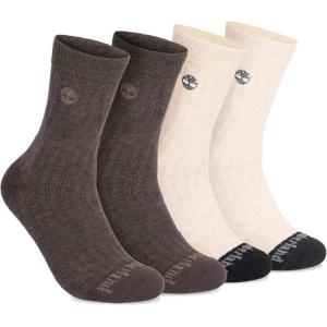 imageTimberland Mens Sports Crew Socks Sorbtek Moisture Control Arch Support Padded Cushion Drop Needle StitchingBrown Multi