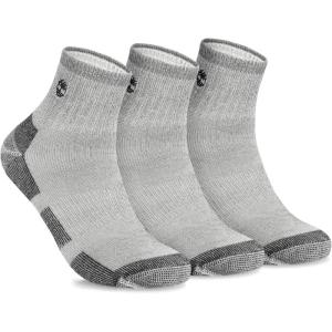 imageTimberland Mens Wool Hiking Winter Thermal Boot Full Cushioned Low Cut Quarter Socks with Arch SupportBlack