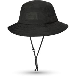 imageTimberland Mesh Panel Kids Boys Bucket Hat One Size Adjustable Chin Cord Wide Brim Sun Hat for Outdoor AdventuresBlack