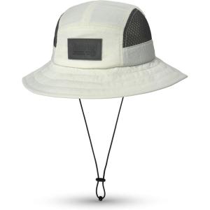 imageTimberland Mesh Panel Mens Bucket Hat Wide Brim Sun Hat with Adjustable Chin Cord Perfect for Outdoor AdventuresWhite