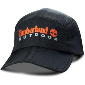 imageTimberland Split Brim Foldable Camp Hat Adjustable 5 Panel Hat Lightweight and Breathable Fabric for Outdoor AdventuresBlack