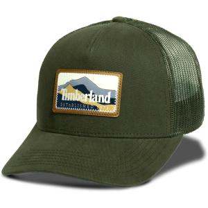 imageTimberland Trucker Hat for Men One Size Durable Cotton Twill Adjustable Mesh Back Curved Brim Breathable and LightweightLeaf Green Dark Green