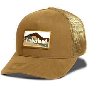 imageTimberland Trucker Hat for Men One Size Durable Cotton Twill Adjustable Mesh Back Curved Brim Breathable and LightweightWheat Brown