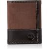 imageTimberland mens Canvas ampamp Leather Trifold Wallet Khaki One Size USDark Earth