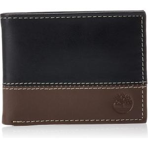 imageTimberland Mens Leather Passcase Trifold Wallet HybridBlackCognac