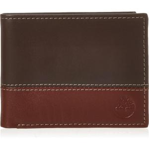 imageTimberland Mens Leather Passcase Trifold Wallet HybridBrownCognac